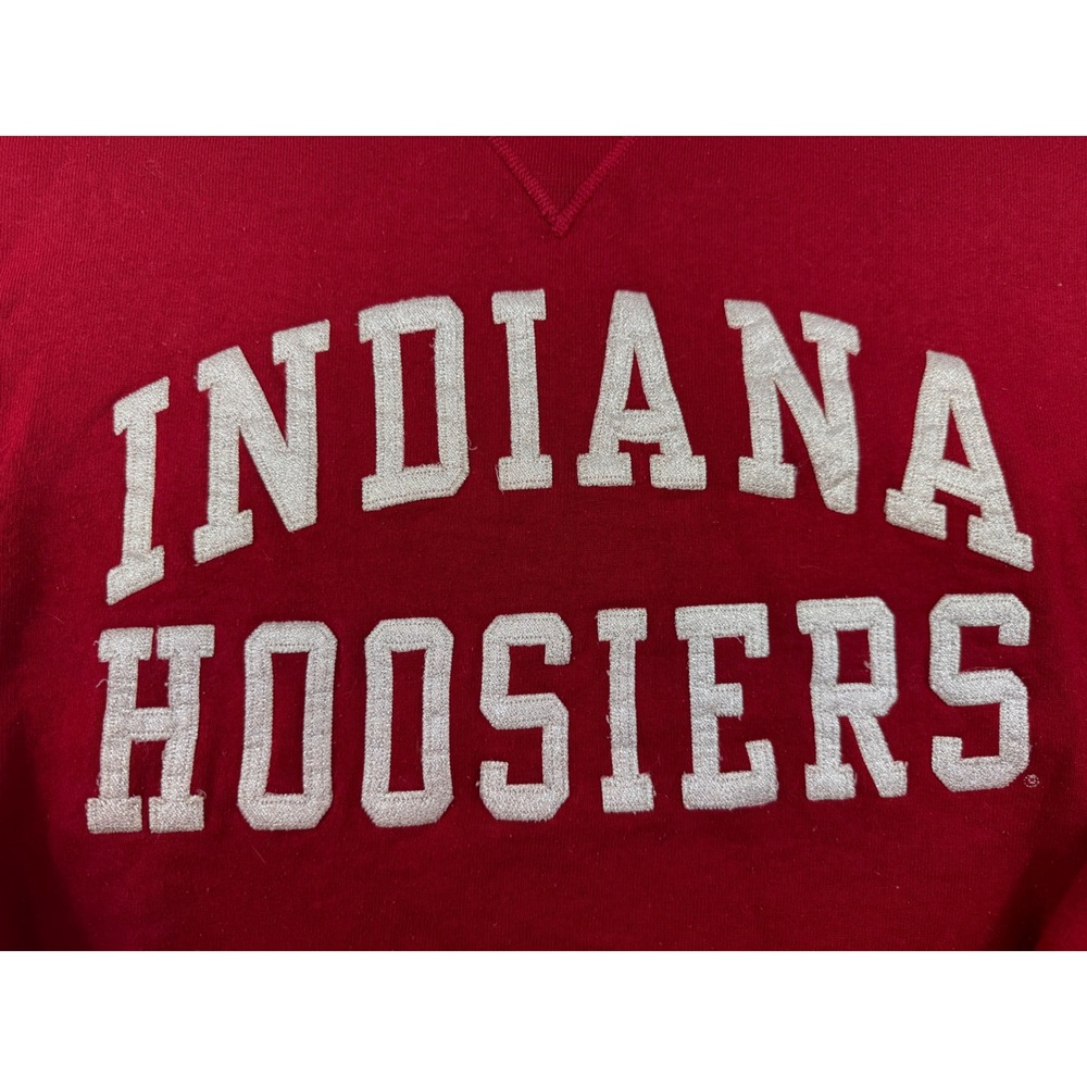 Russell Athletic Indiana Hoosiers Sweatshirt Small Red Embroidered Pullover Crew - Picture 2 of 6